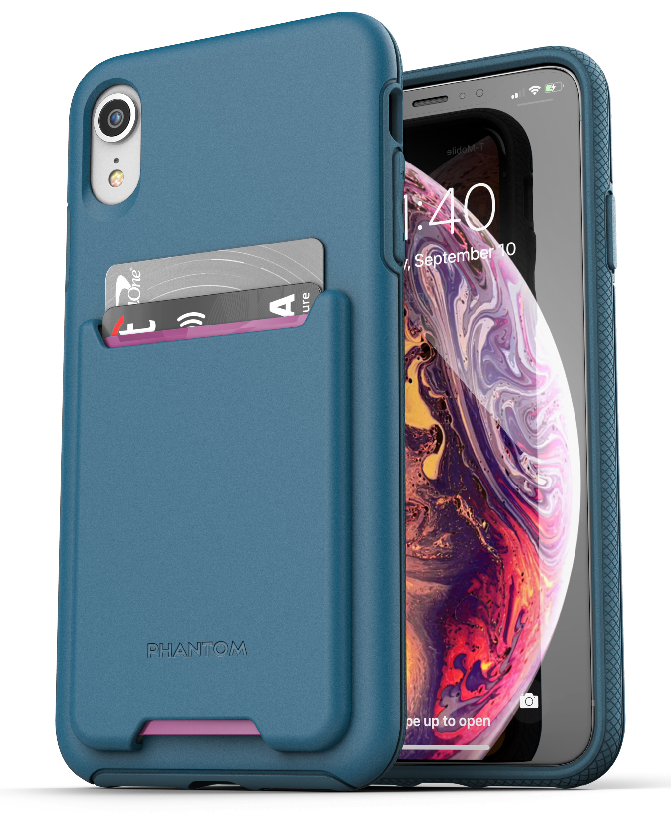 Apple iPhone XR ブルー 本体【ケース付】 iPhone XR Wallet Case Credit Card ID Holder Protective Cover